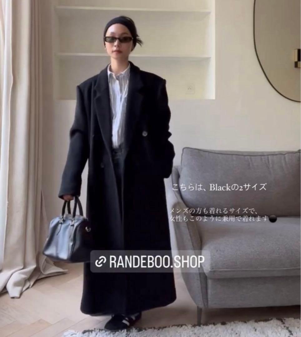 spica.　　ダブル　チェスターコート　ロング　ブラック