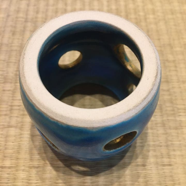 【美品】茶道具・蓋置｜萬古焼・加賀瑞山（土耳古水玉透）