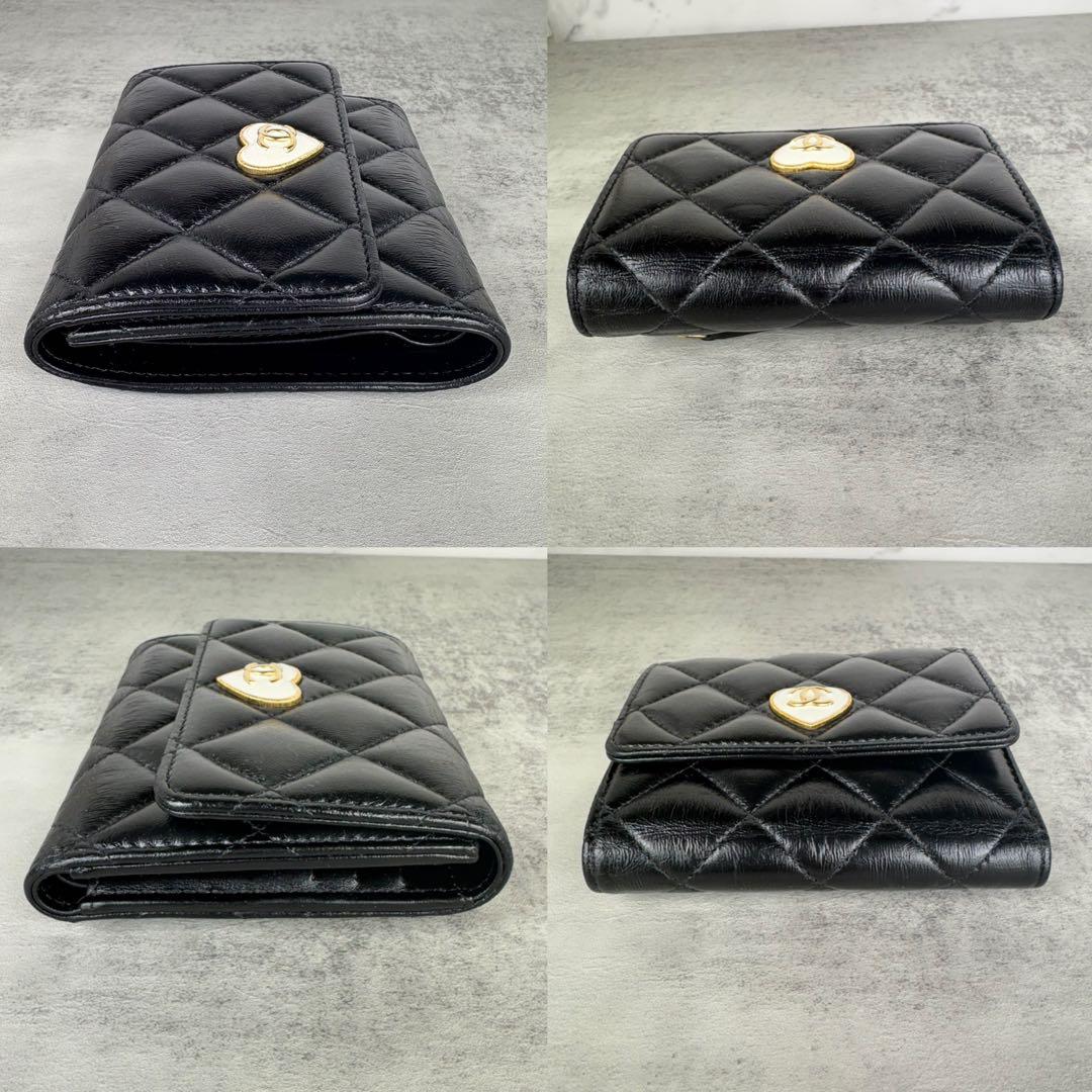 CHANEL シャネル　マトラッセ　ラムスキン　三つ折り　財布　ケース