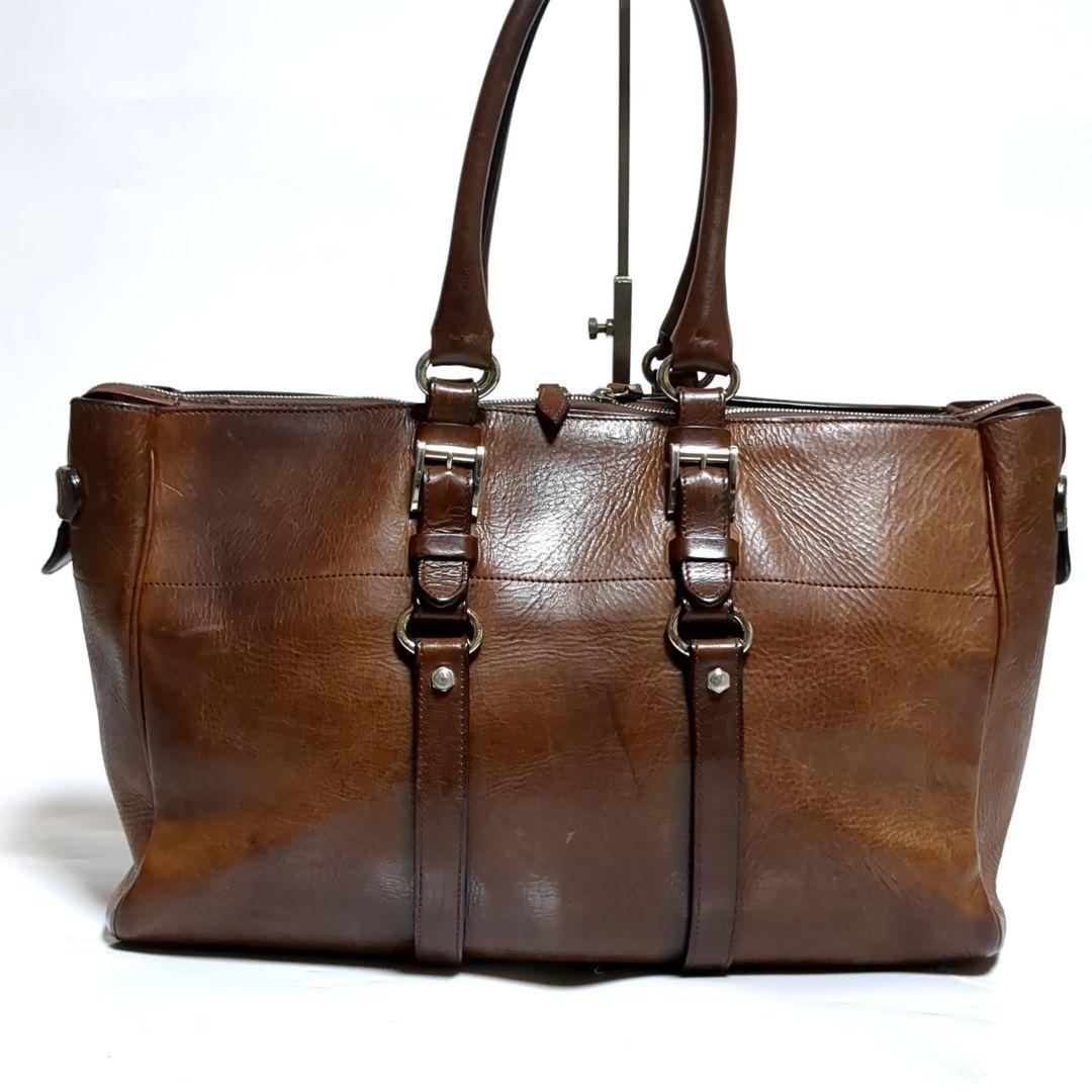 ✨万双✨双鞣和地 トートバッグ ブラウン レザー 肩がけ