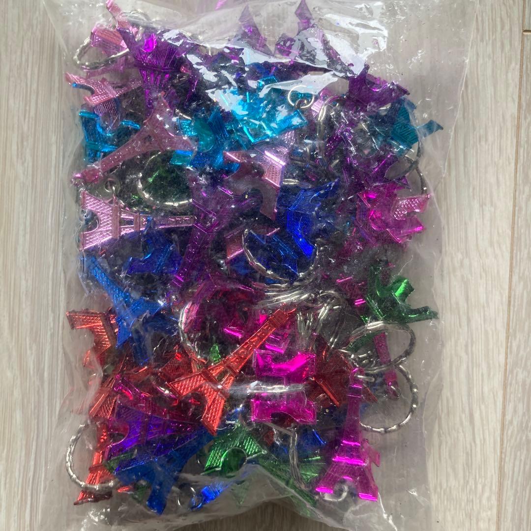 エッフェル塔キーホルダー カラフル 50個セット