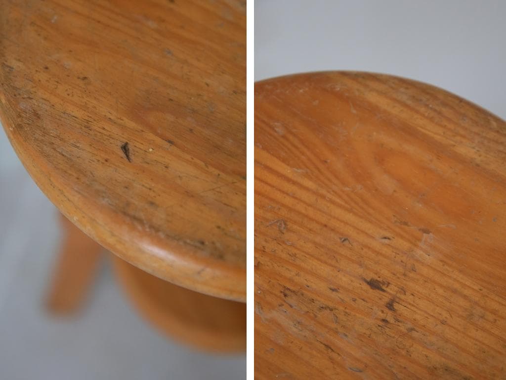 フランスアンティーク作業スツール/木製昇降イス/チェア/飾り棚(91-116)