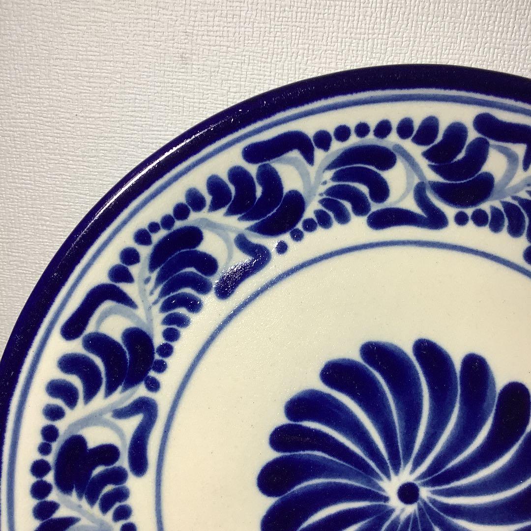 値下げ　メキシコ　プエブラのタラベラ焼　飾り皿