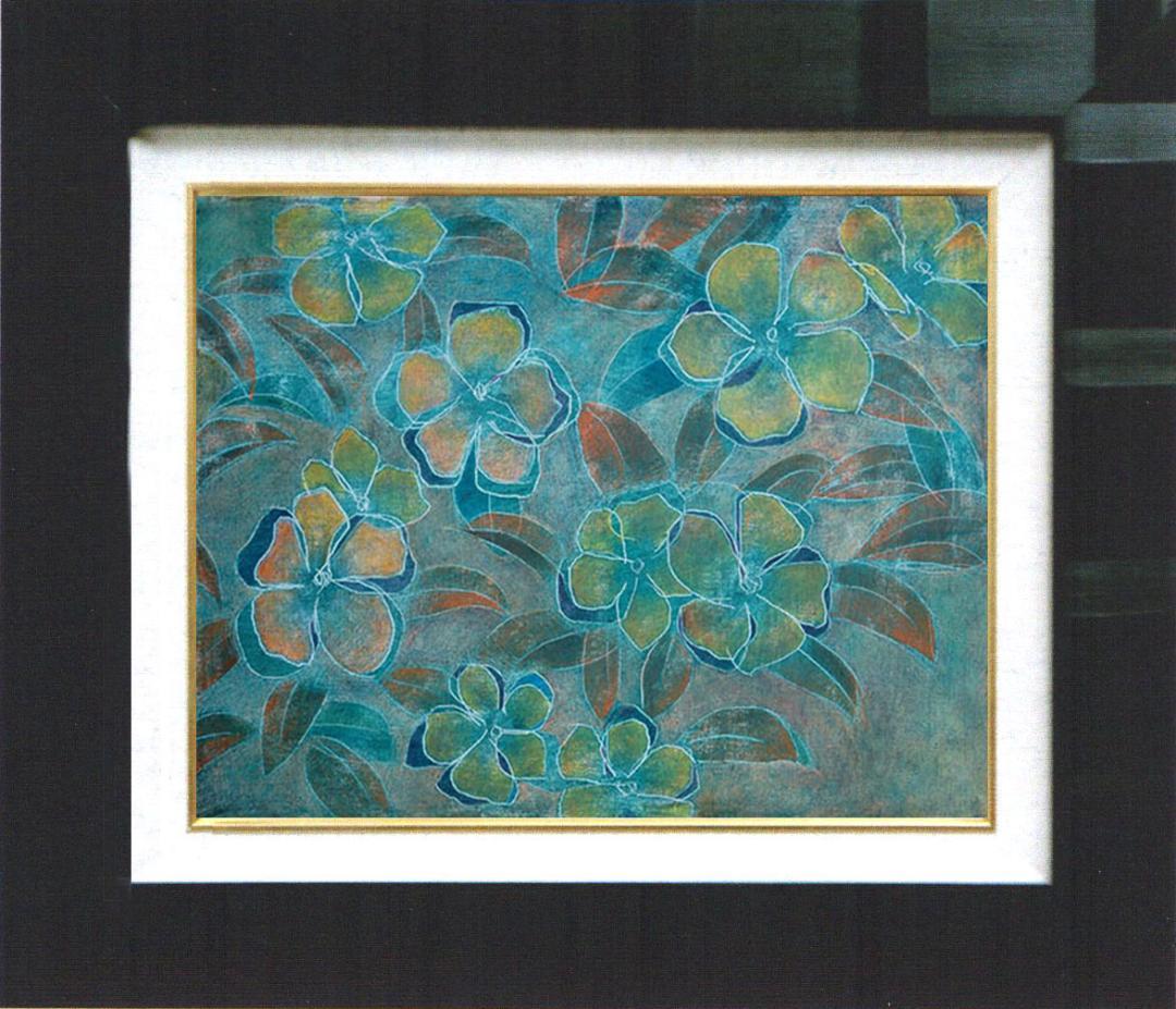 油絵 菅家令子 絵 絵画 インテリア 額付(銀) 油絵 F4-091716 花