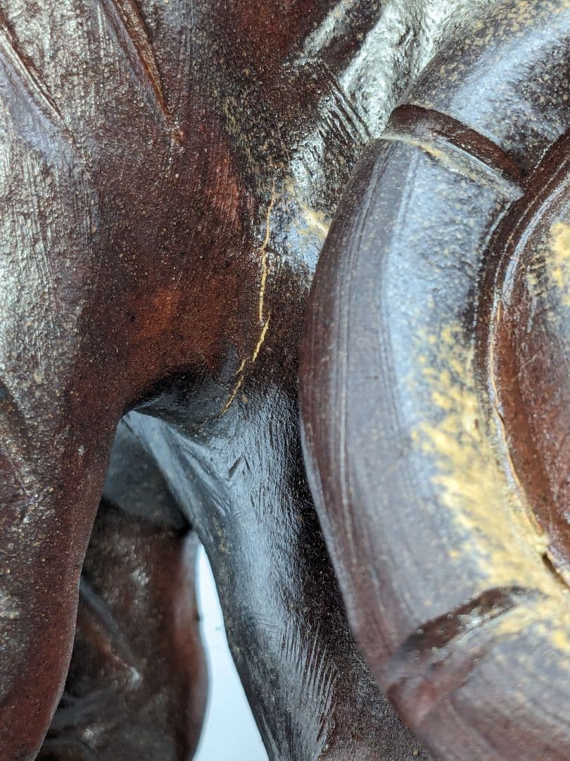 吉延英秀 備前焼 寅置物 虎 トラ Tiger 細工物 縁起物 魔除け 厄除け