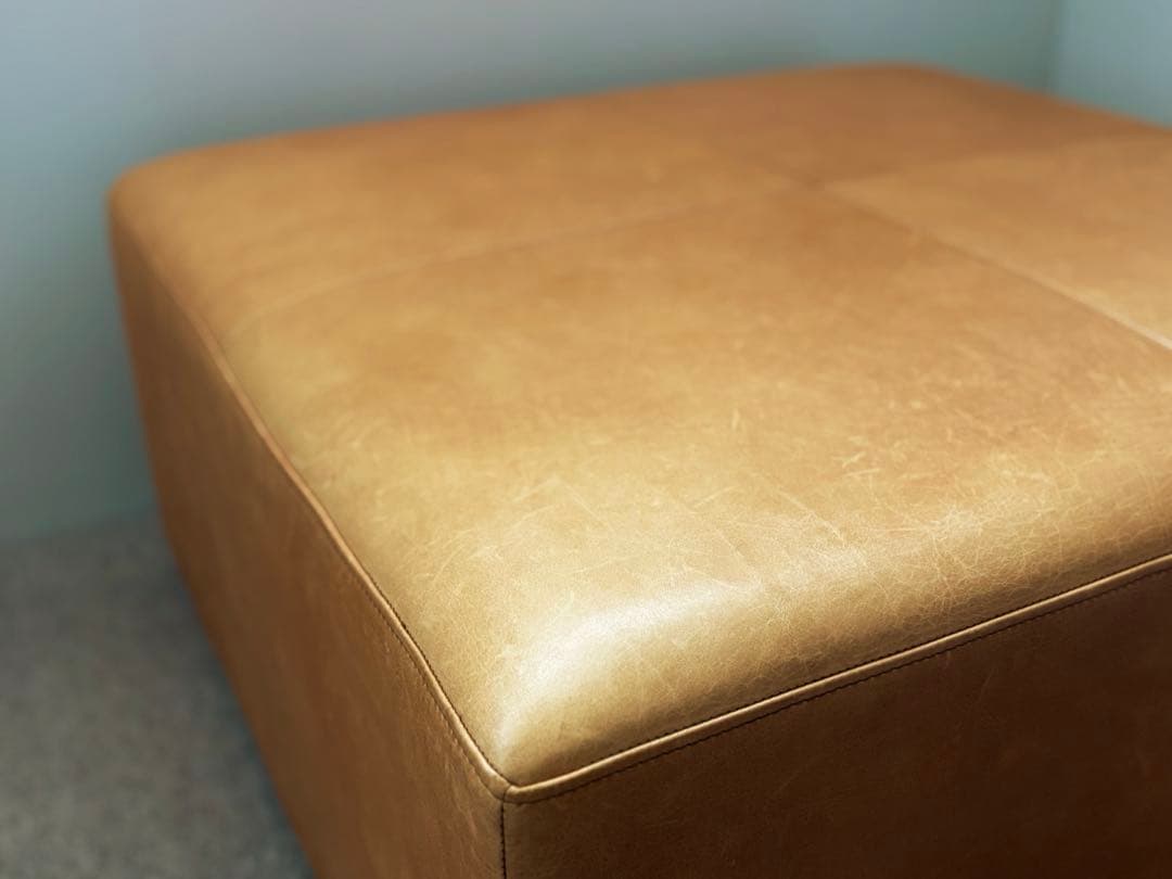 [まめ］　心石工芸　レザーオットマン　クアトロ