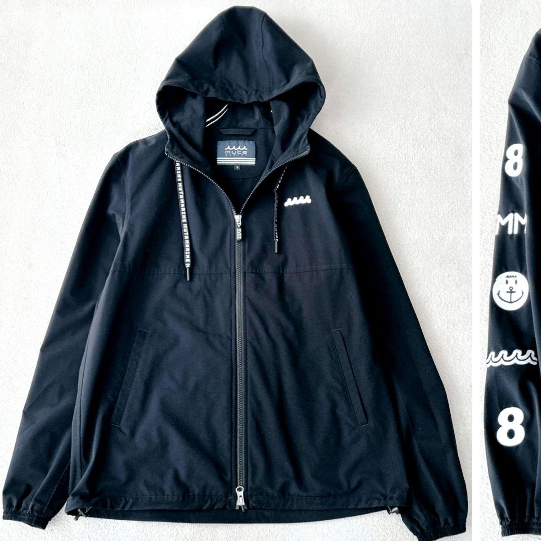 ムータマリン muta MARINE パーカー ロゴワッペン ブラック 黒