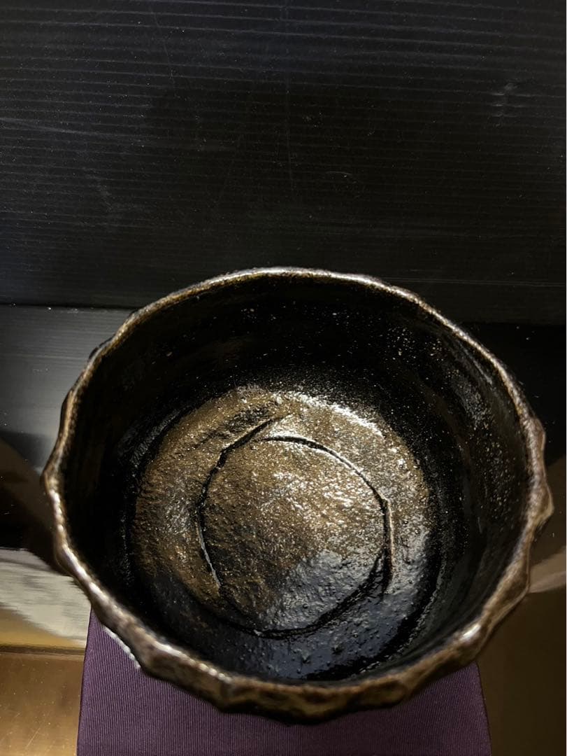 吉倉虚白（休祥庵）手造　黒茶碗