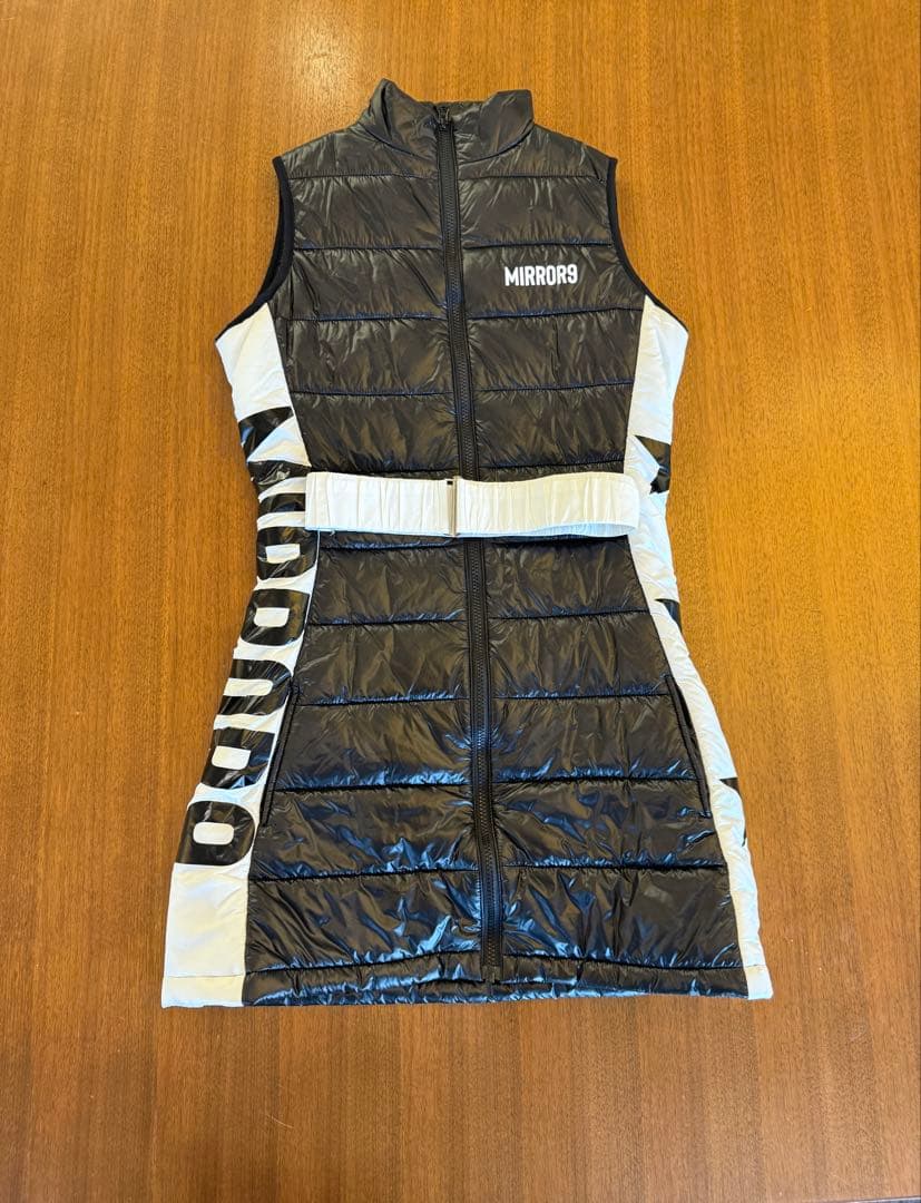 MIRROR9 ダウンベスト風ワンピース/ブラック/Mサイズ