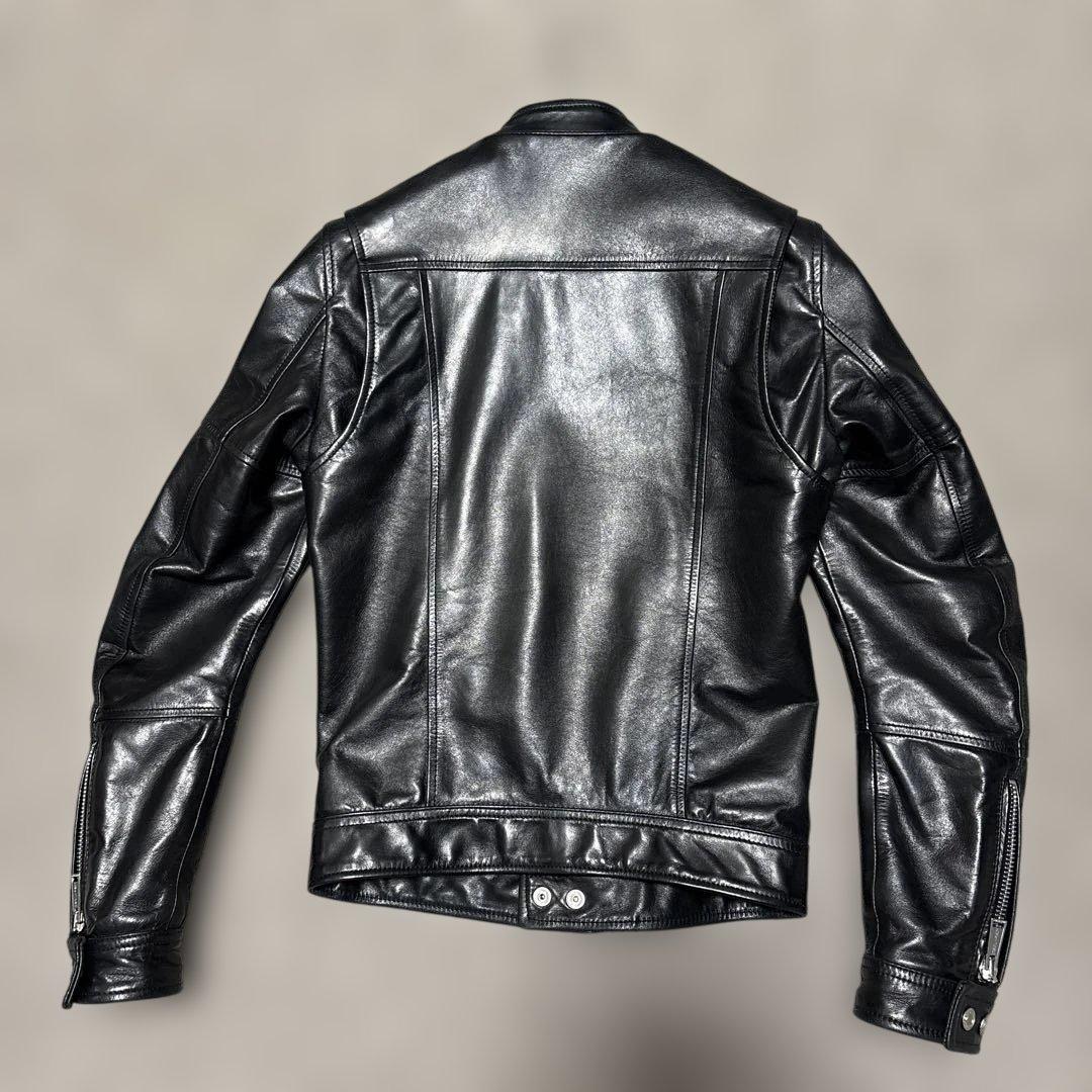 chocoleeelディースクエアード黒のレザーシングルライダースJK