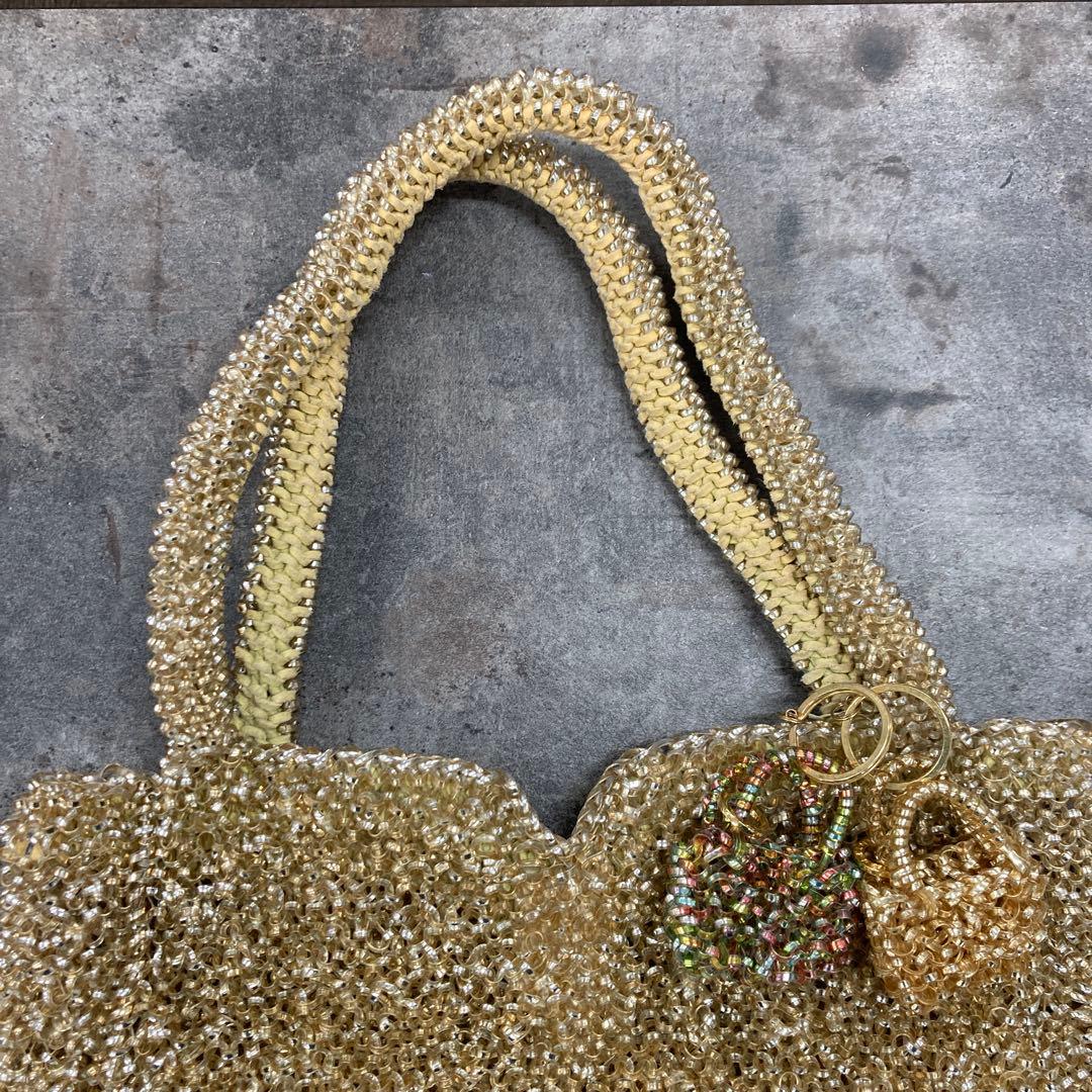 アンテプリマ　ワイヤーバッグ　縦型　スタンダード　ゴールド　限定チャーム付き