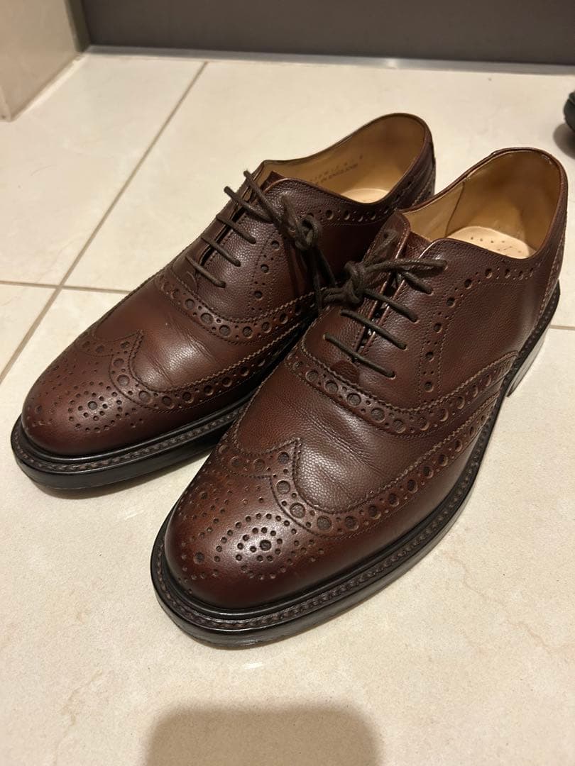 ド*ー様 BARKER UK6 1/2, 25.0cm ツリー付フルブローグウイ