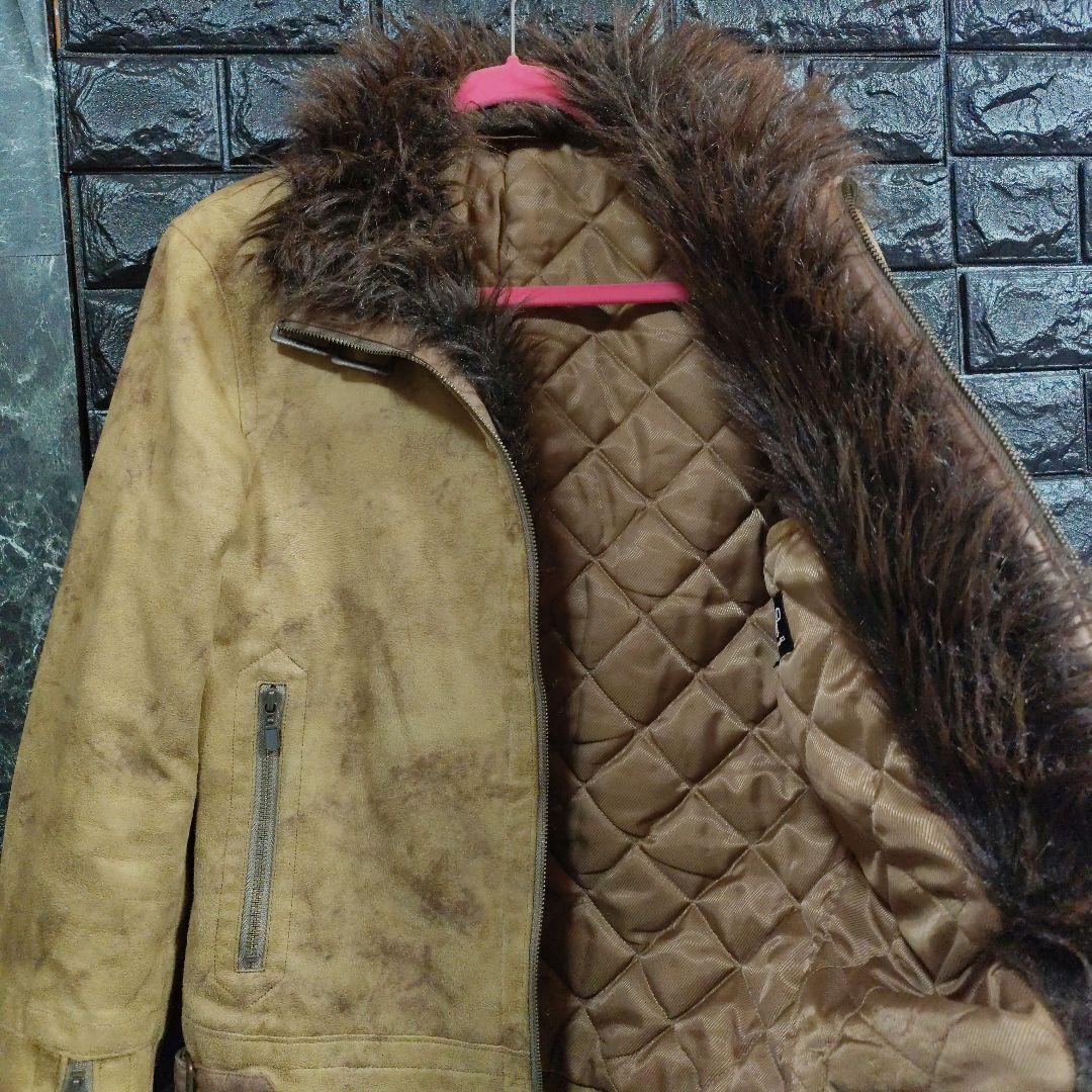 トルネードマート　ブラウン系　色ムラ加工　マイクロスエード　ファージャケット