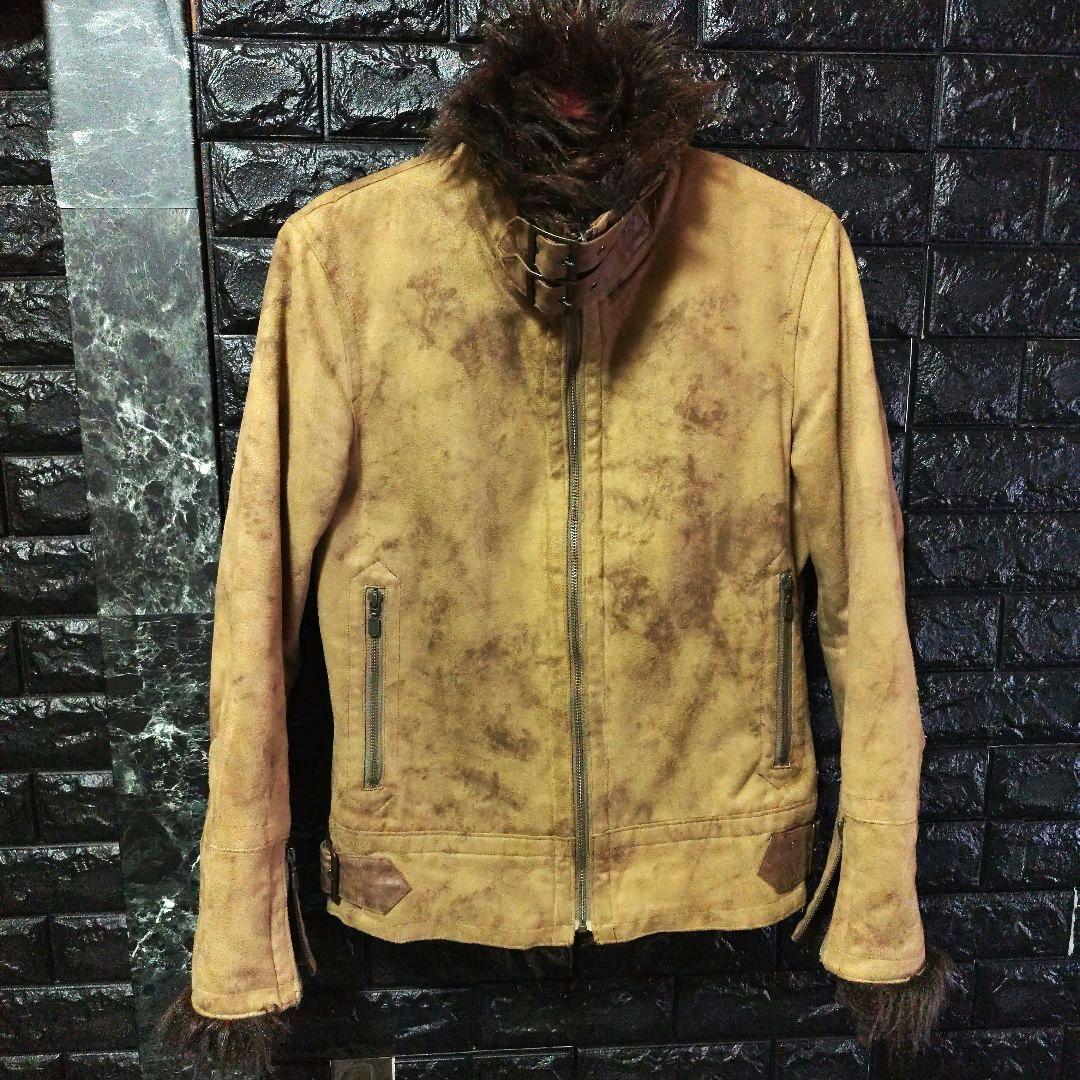 トルネードマート　ブラウン系　色ムラ加工　マイクロスエード　ファージャケット