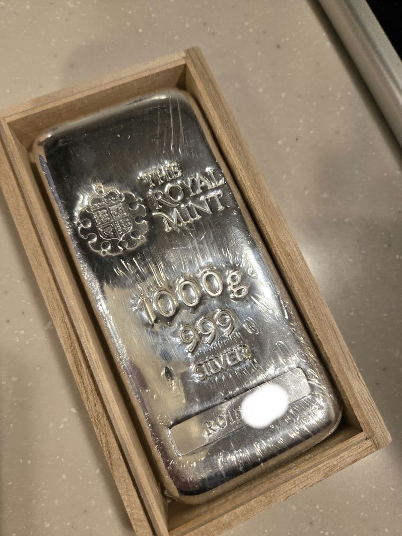 純銀インゴット1000g 1キロ Ag999