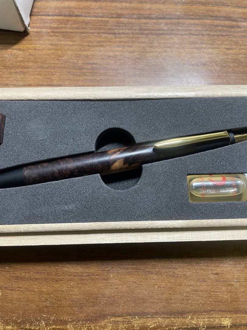 野原工芸　ローズウッドこぶ杢紫白　旧型シャープペンシル