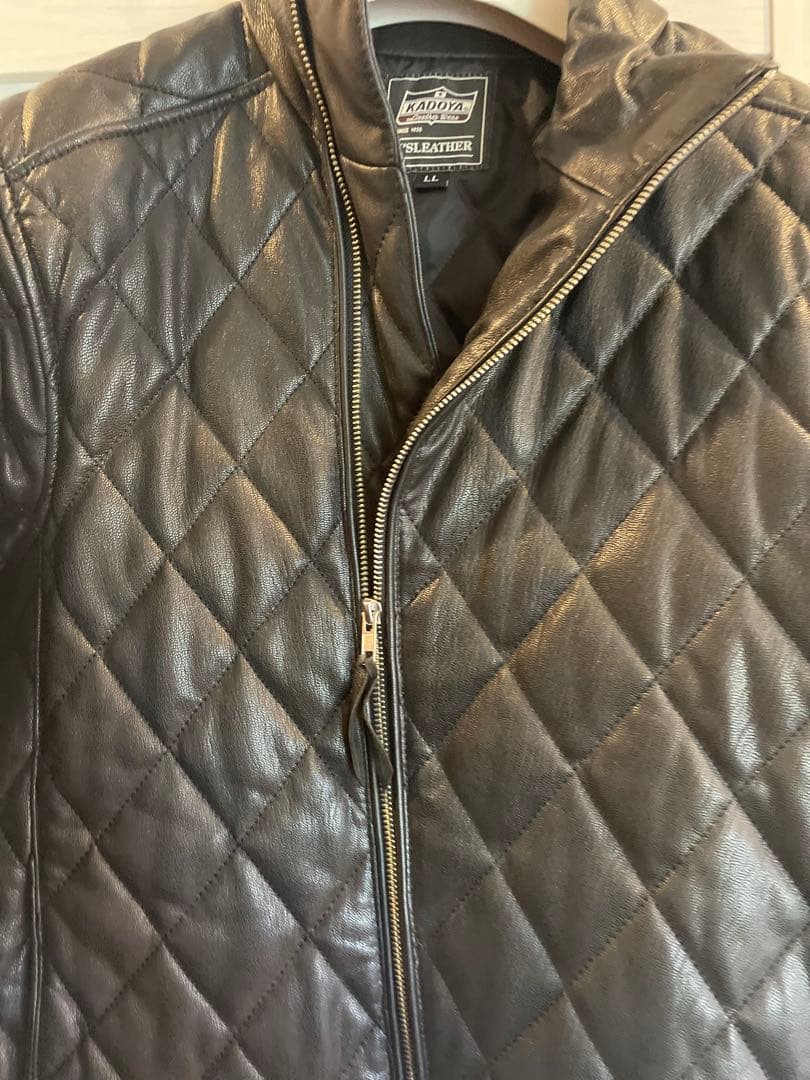 KADOYA K'S LEATHER ブラック レザーライダースジャケット LL