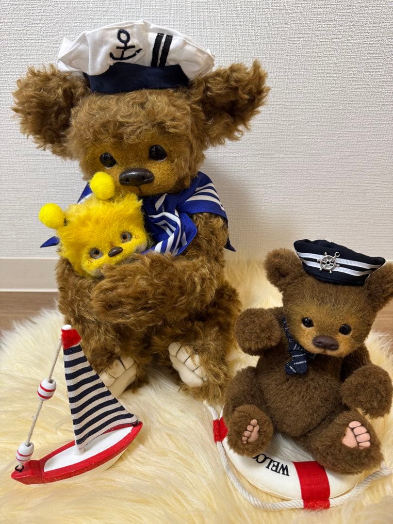 【最終価格】海外作家様作　アートドール　テディベア2体、ハチさんセット