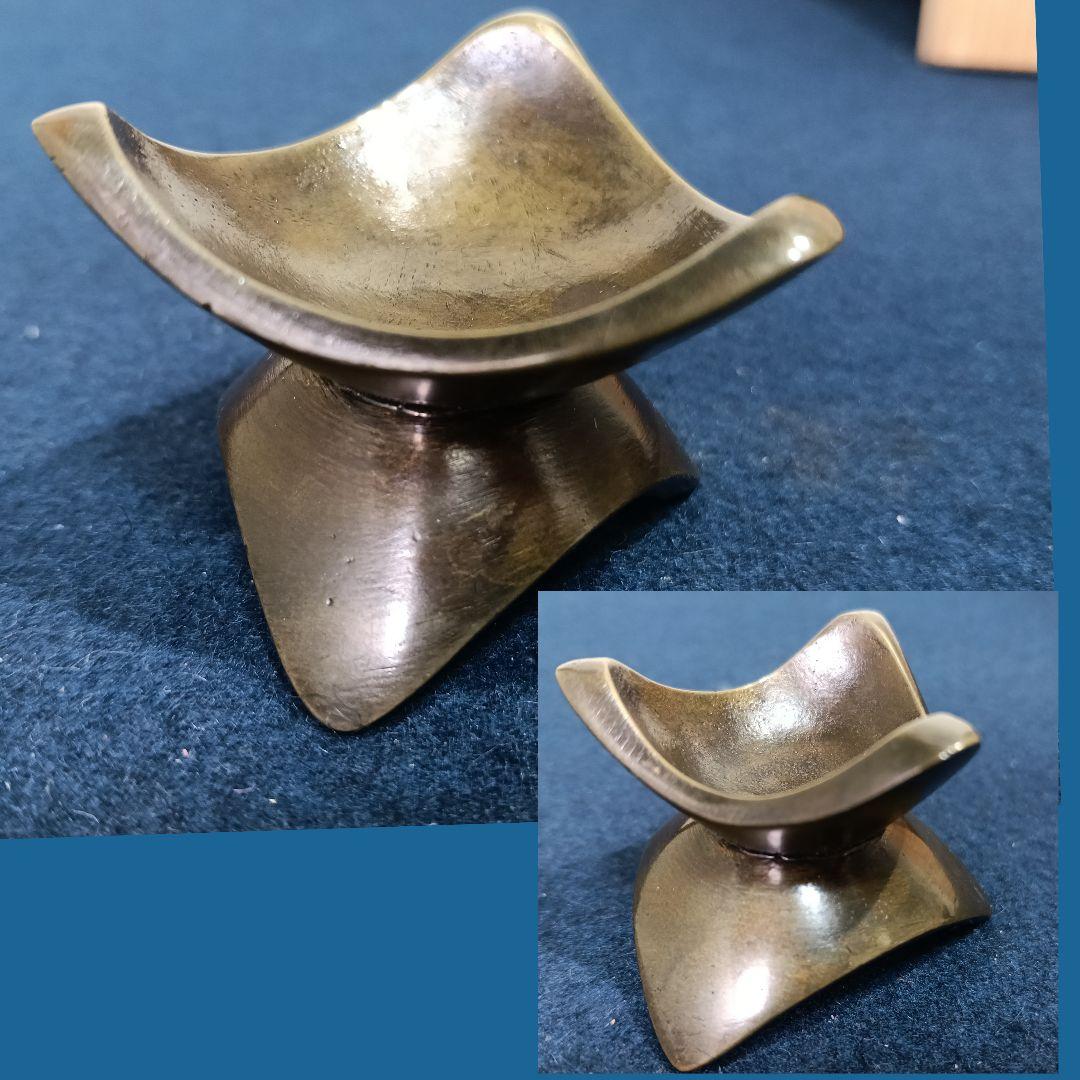 AM14 麻生雄芳 唐銅 蓋置 七種揃 松美堂 高岡銅器 共箱 未使用