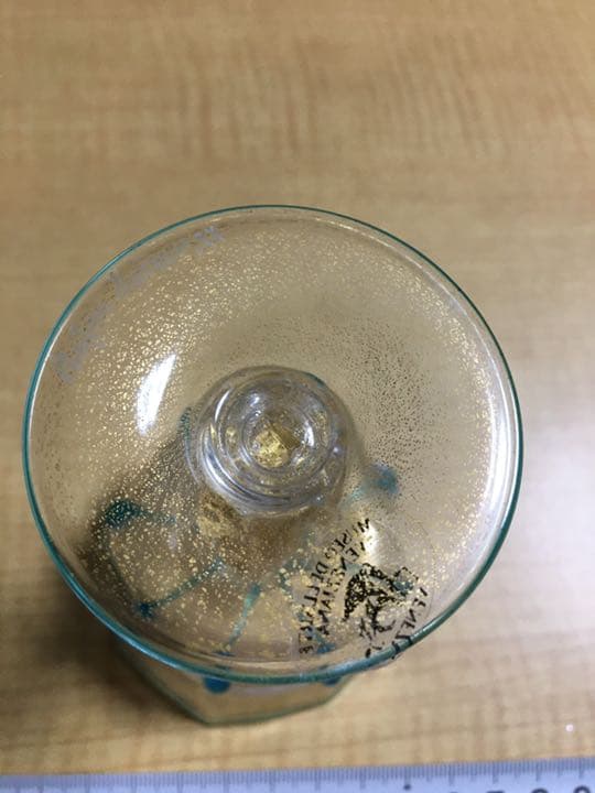 レア　ベネチアングラス　金彩ブルー