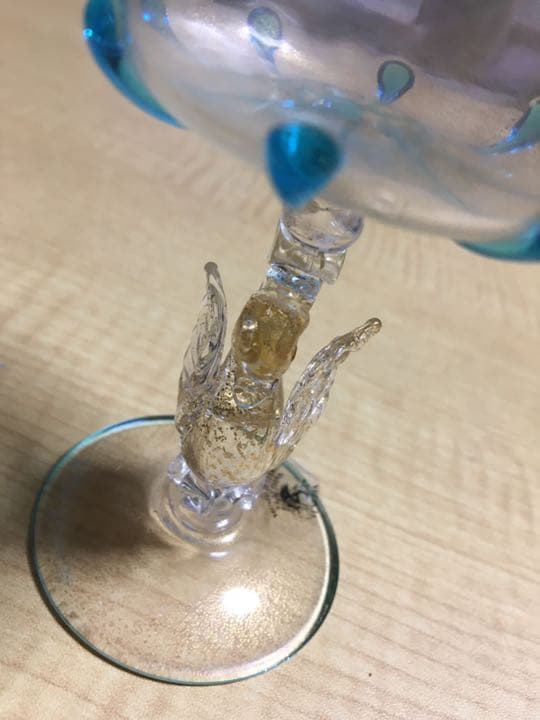 レア　ベネチアングラス　金彩ブルー