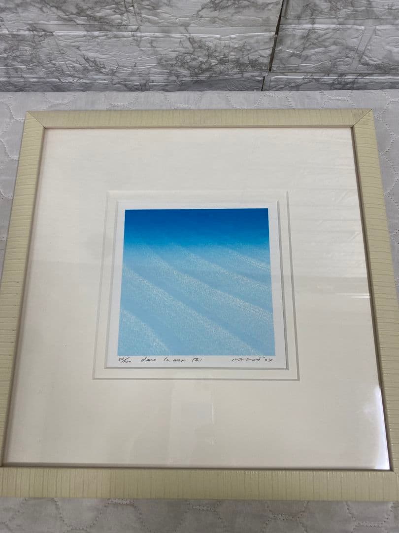 86 笠井正博 シルクスクリーン「La mer II」直筆サイン 83/100