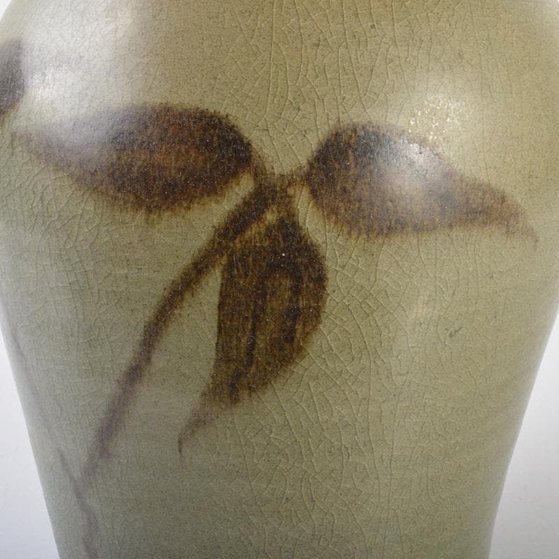 朝鮮美術　高麗青磁　鉄絵草文　盤口瓶　V　5965C