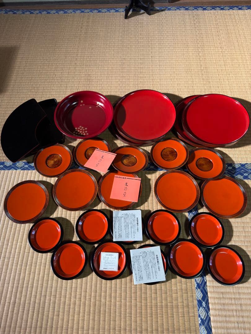 漆器　まとめ売り　天然木　漆塗り　26枚セット