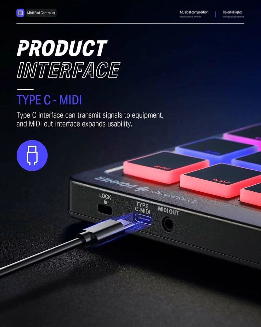 STARRYPAD ドラムパッド フィンガードラム ドラム 電子 Type-C