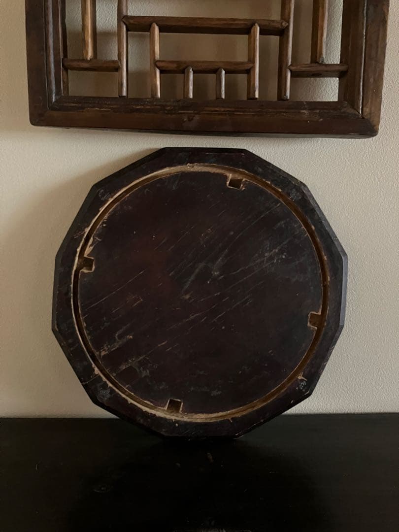 李朝 真鍮鎹留め 十二角膳