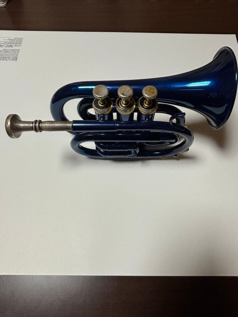 J.Michael 青 ポケットトランペット 本体 ケース付き