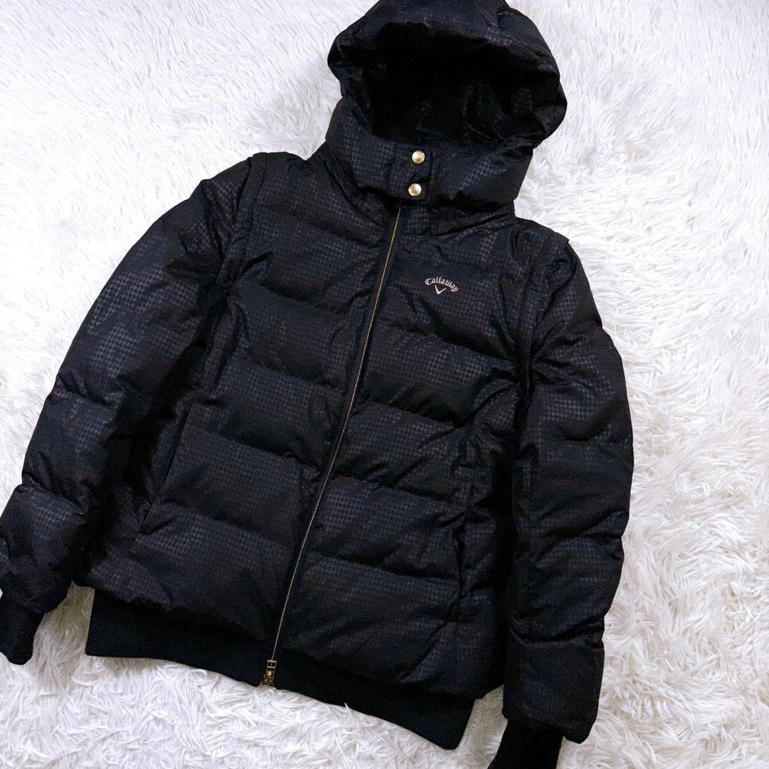 【サイズL⭐️3WAY】キャロウェイ　ダウンジャケット　ゴルフ　金刺繍　アーガイル