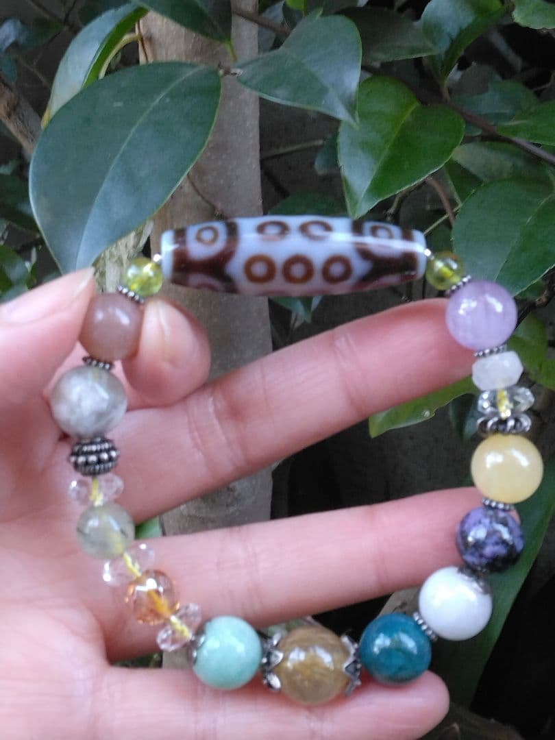 完全無欠❇二十一眼天珠Ⅰ⭐白天珠Ⅰ天珠ブレスレットⅠ