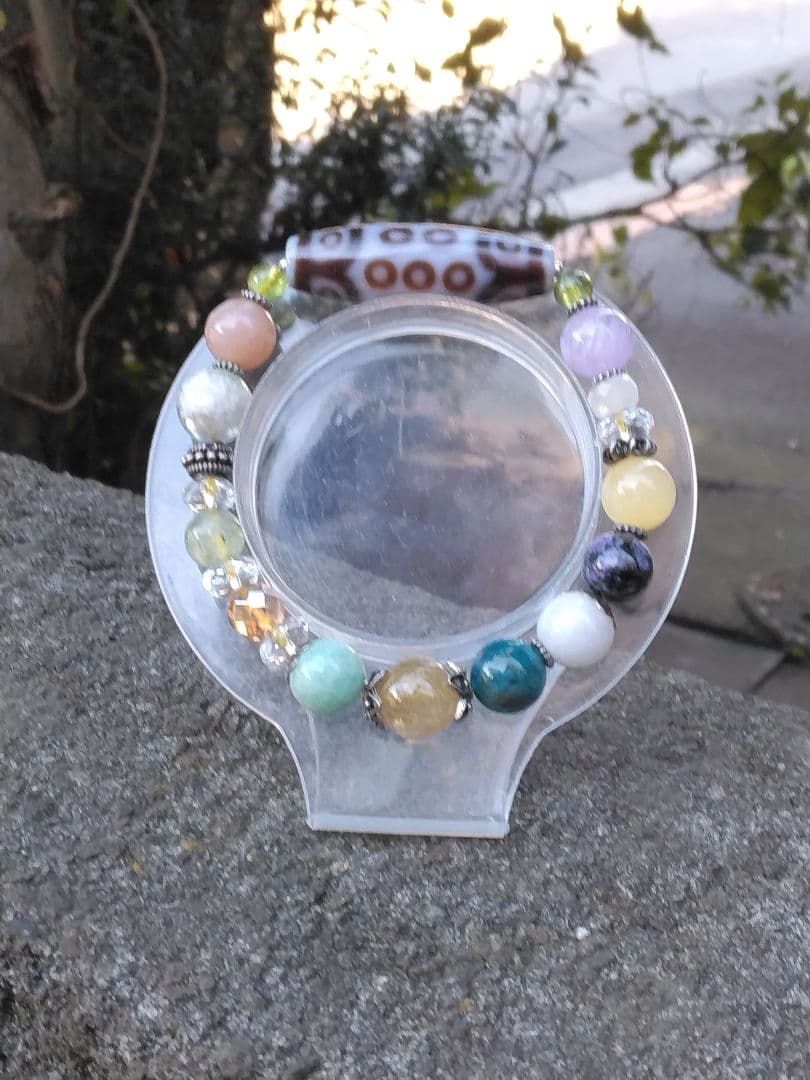 完全無欠❇二十一眼天珠Ⅰ⭐白天珠Ⅰ天珠ブレスレットⅠ