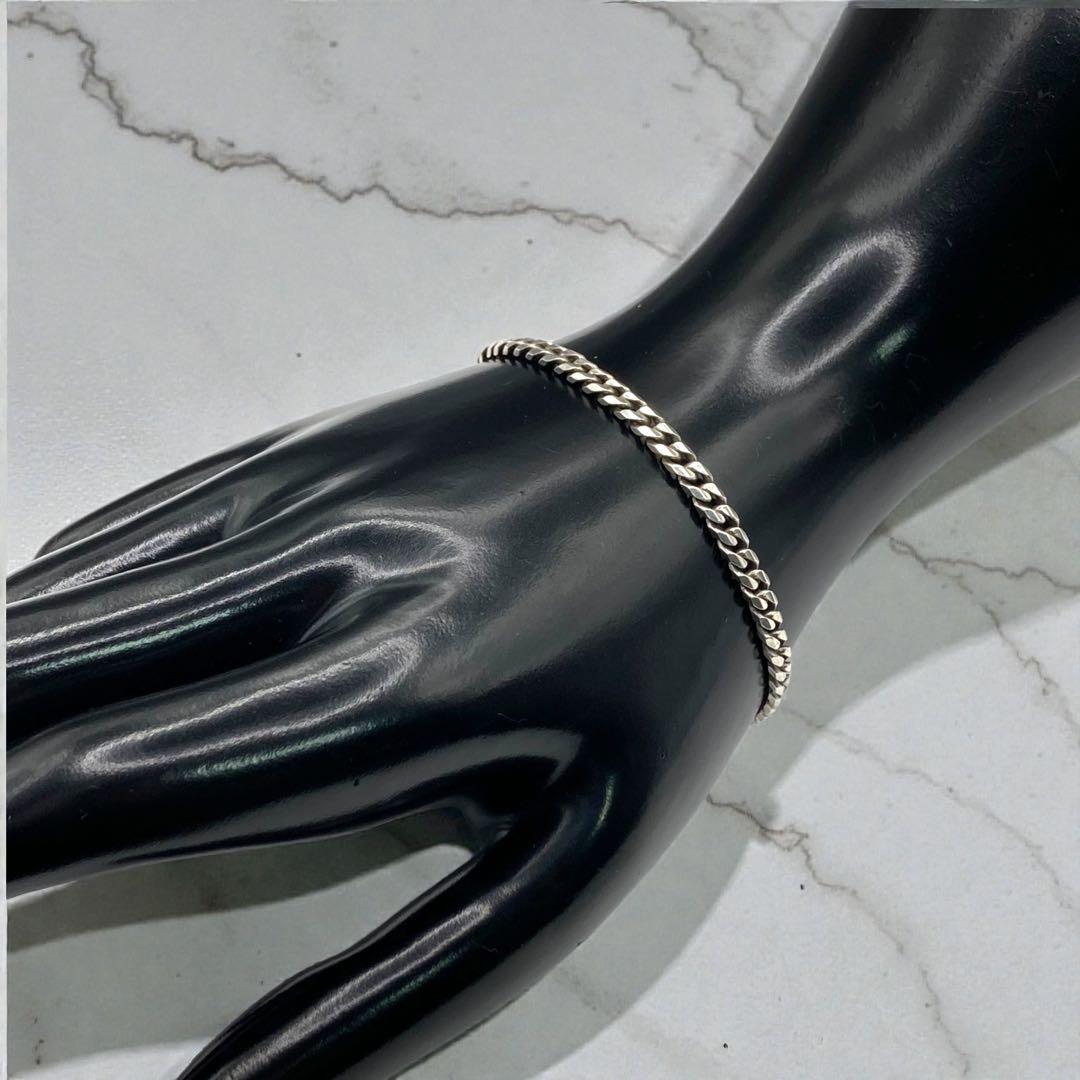 SV925 6面喜平チェーンブレスレット 18cm 幅4mm 379