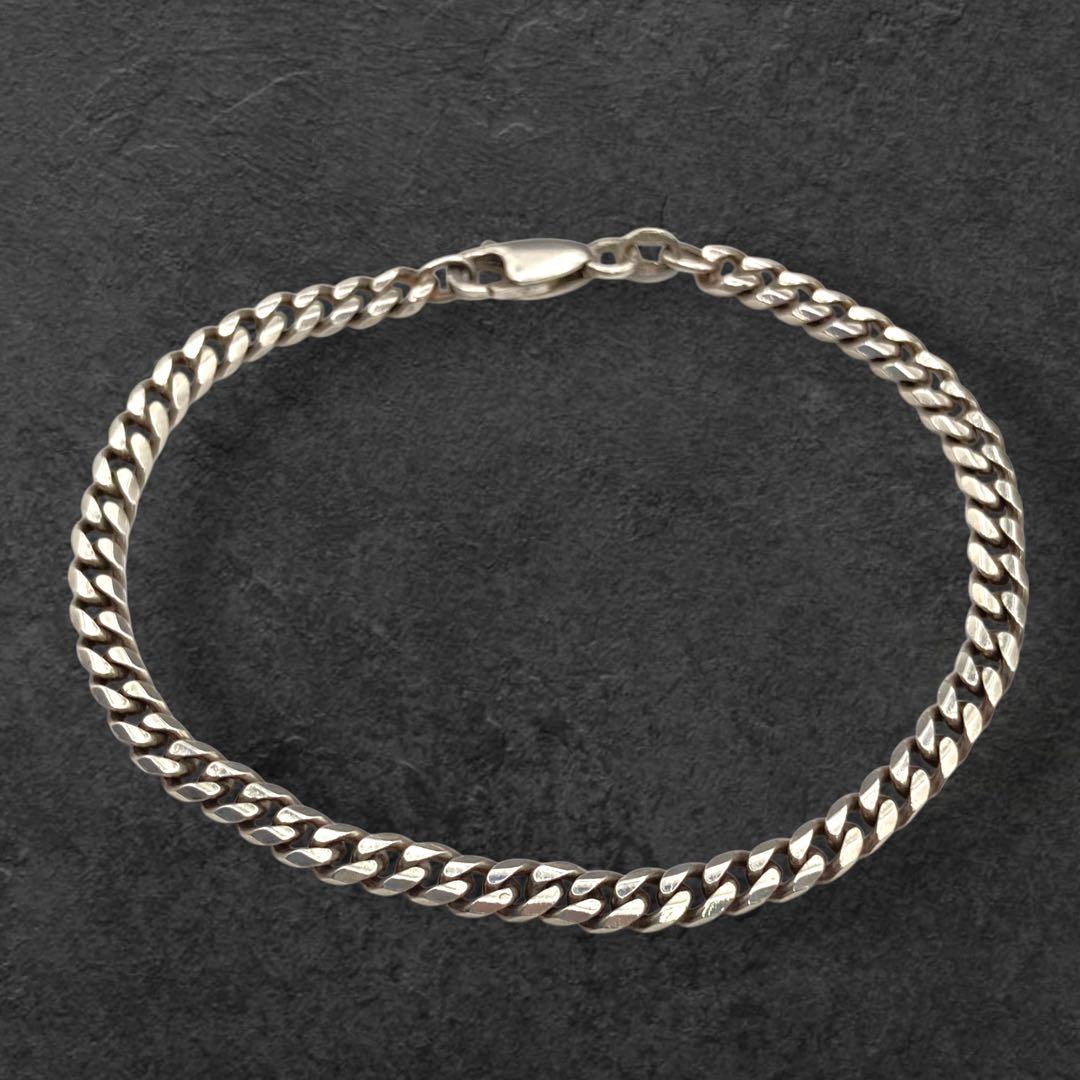 SV925 6面喜平チェーンブレスレット 18cm 幅4mm 379