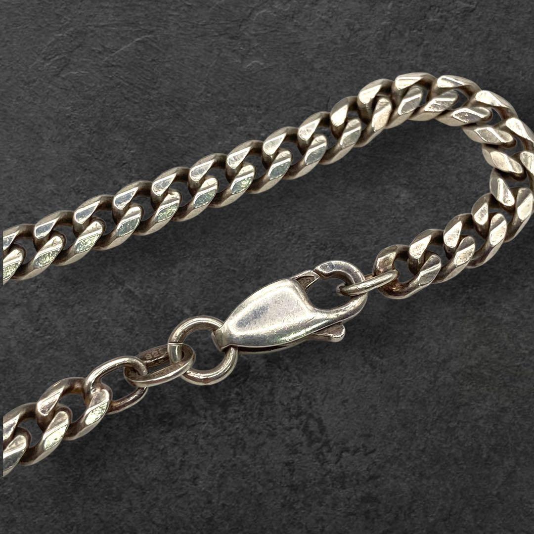 SV925 6面喜平チェーンブレスレット 18cm 幅4mm 379