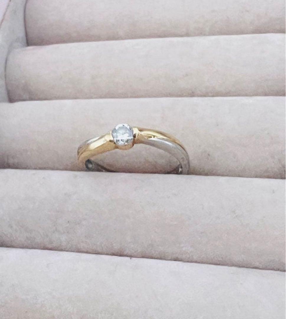 ぺ*た様 K18 金 ゴールド PT900 プラチナ ダイヤ 指輪 リング