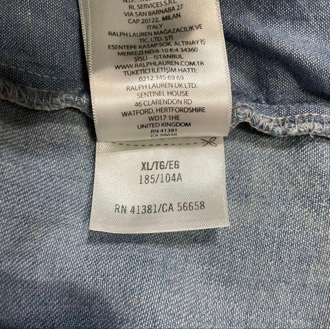 【希少入手困難】ポロスポーツ　刺繍ロゴ入　デニムアノラックジャケット　XL