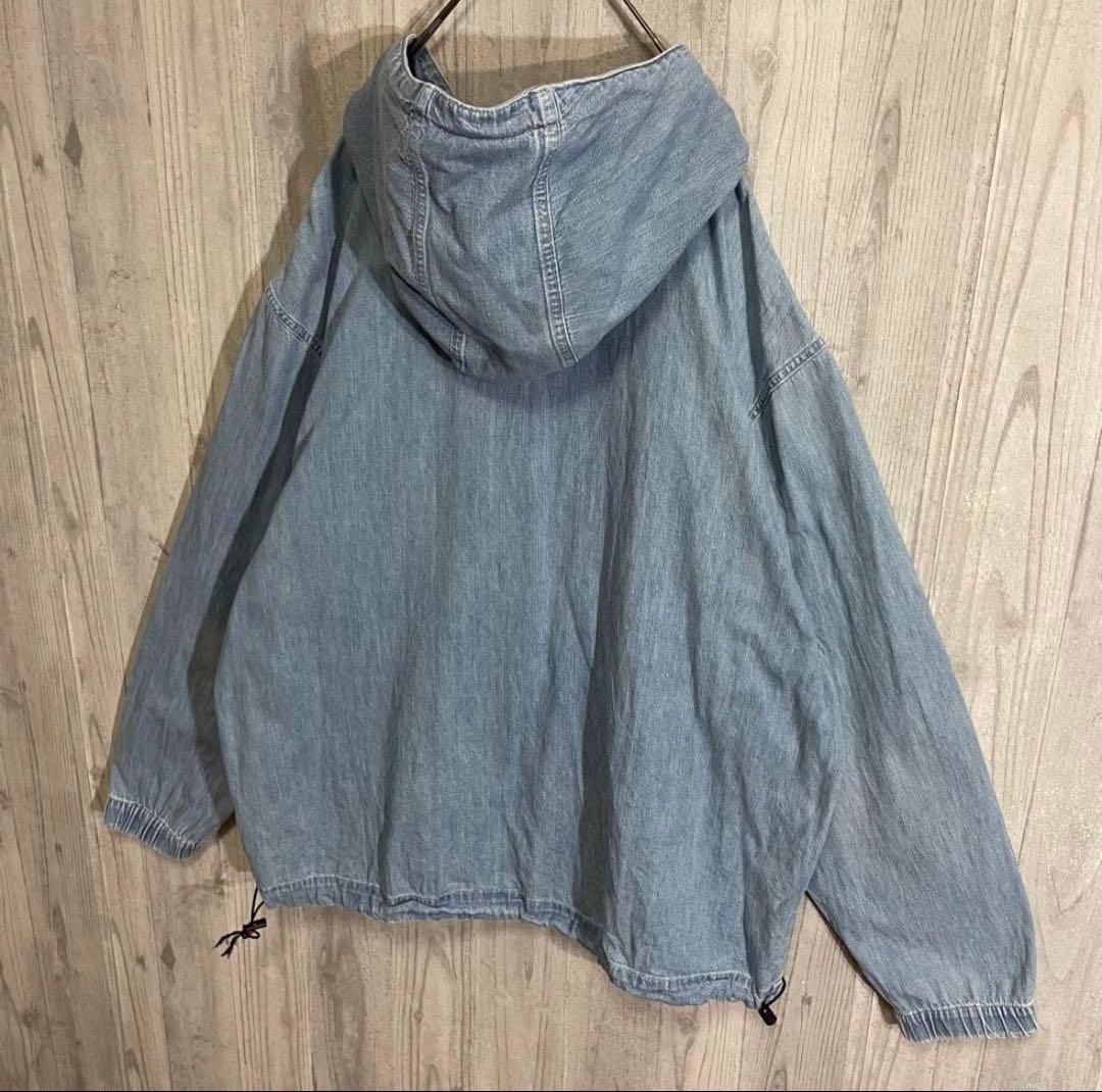 【希少入手困難】ポロスポーツ　刺繍ロゴ入　デニムアノラックジャケット　XL