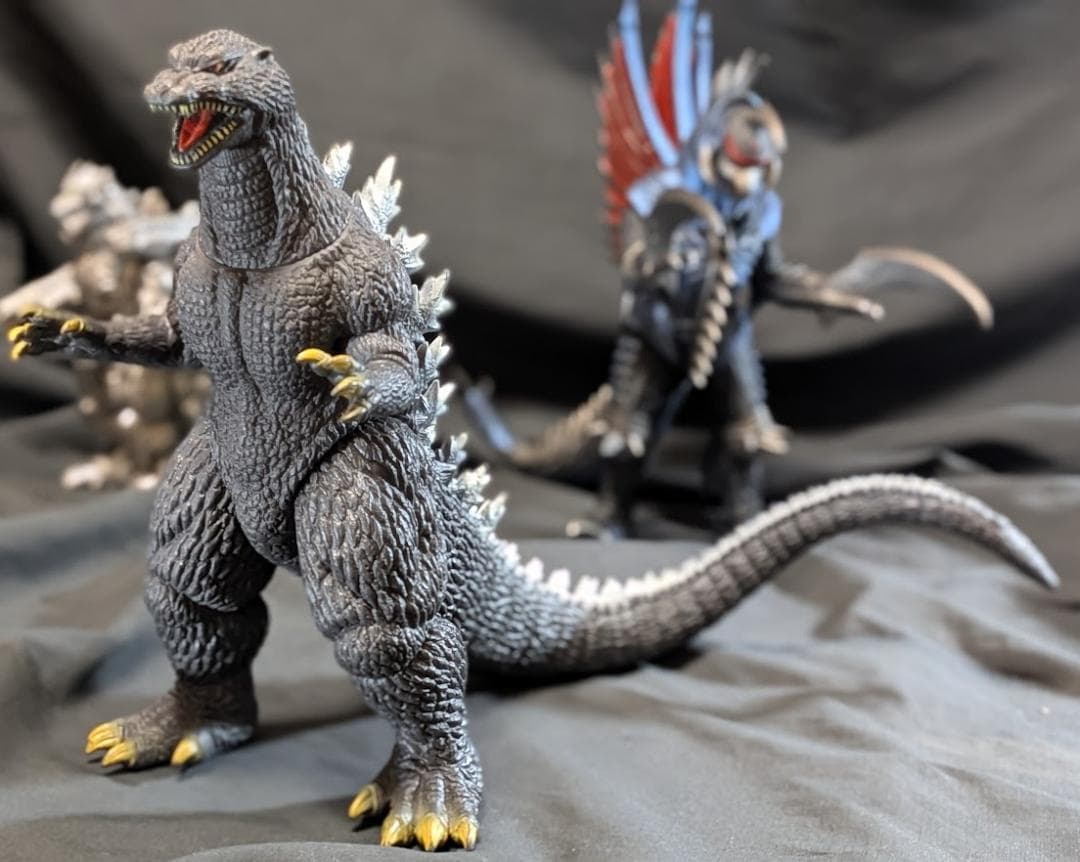 ＦＷゴジラ＆ガイガン（公開年発売版）＋機龍（現行サイズ）バンダイソフビ