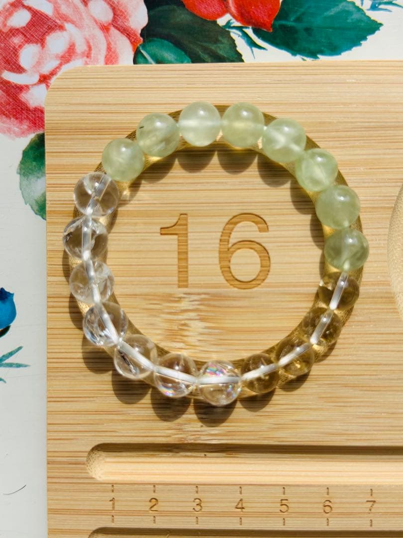 ユニドロブレスレットE グリーン系　内周16センチ