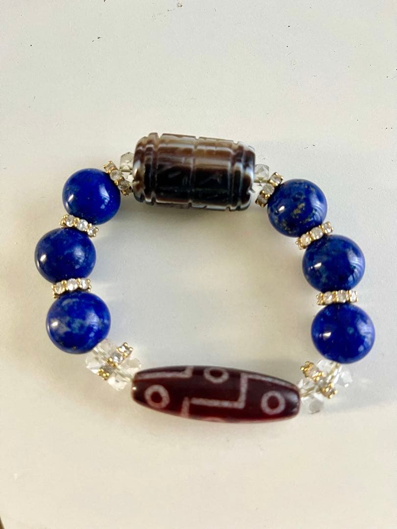 【希少】天珠＆最高品質ラピスラズリブレスレット