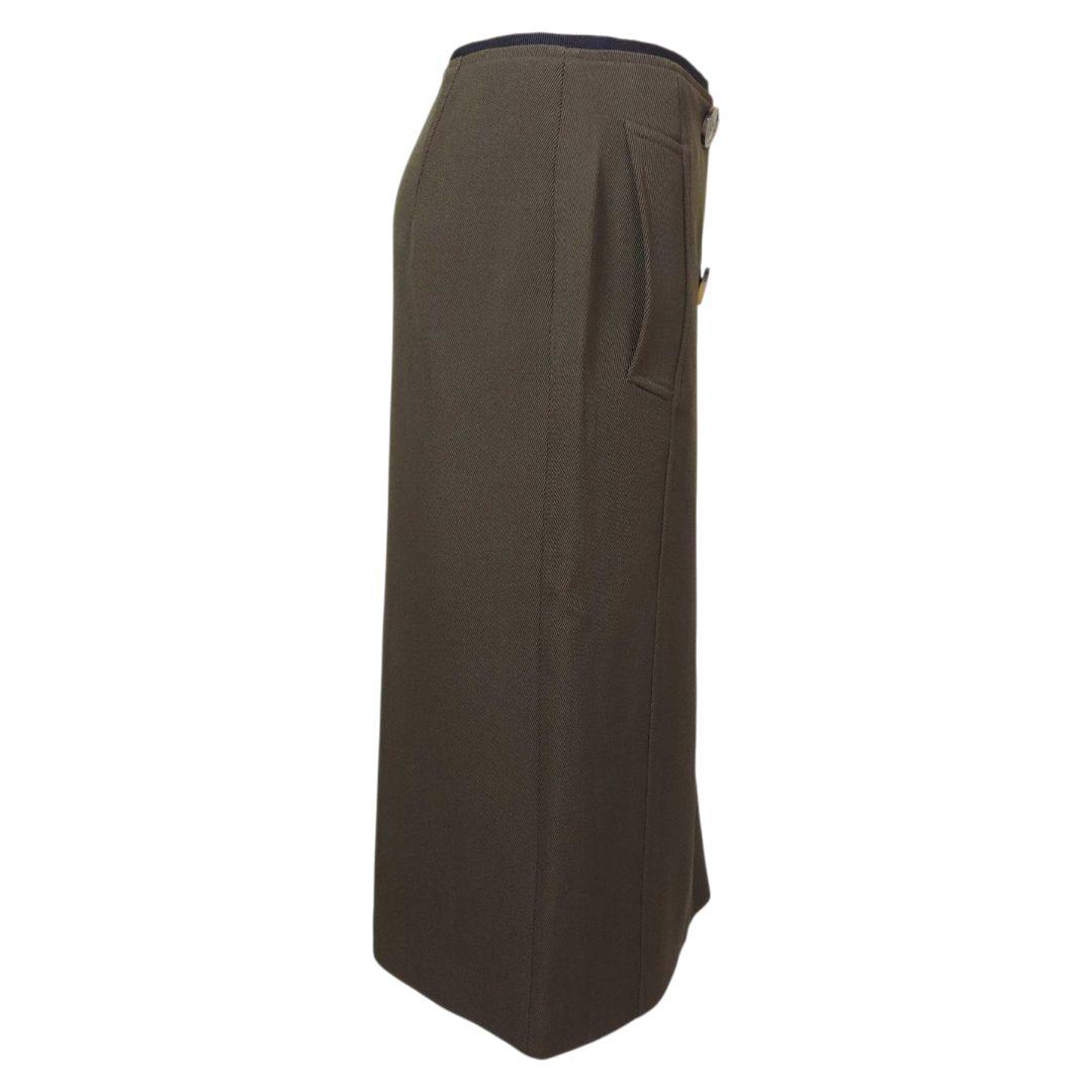 スカート DRIES VAN NOTEN khaki Slit Skirt