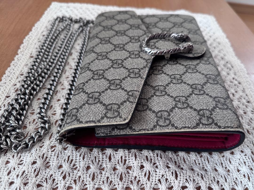 【Gucci ディオニュソス】GG 柄 チェーン ショルダーバッグ