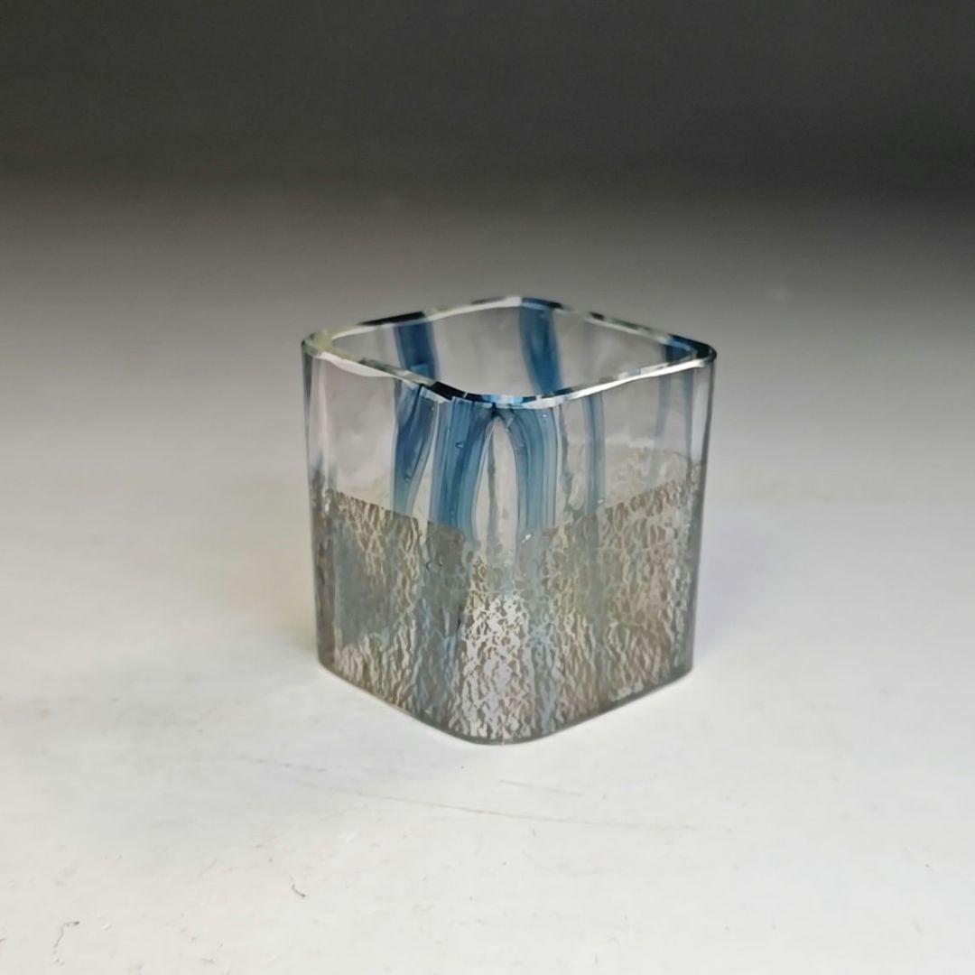 イ866 蓋置『水崎長寿作』『義山　ガラス硝子　蓋置　共箱』茶道具