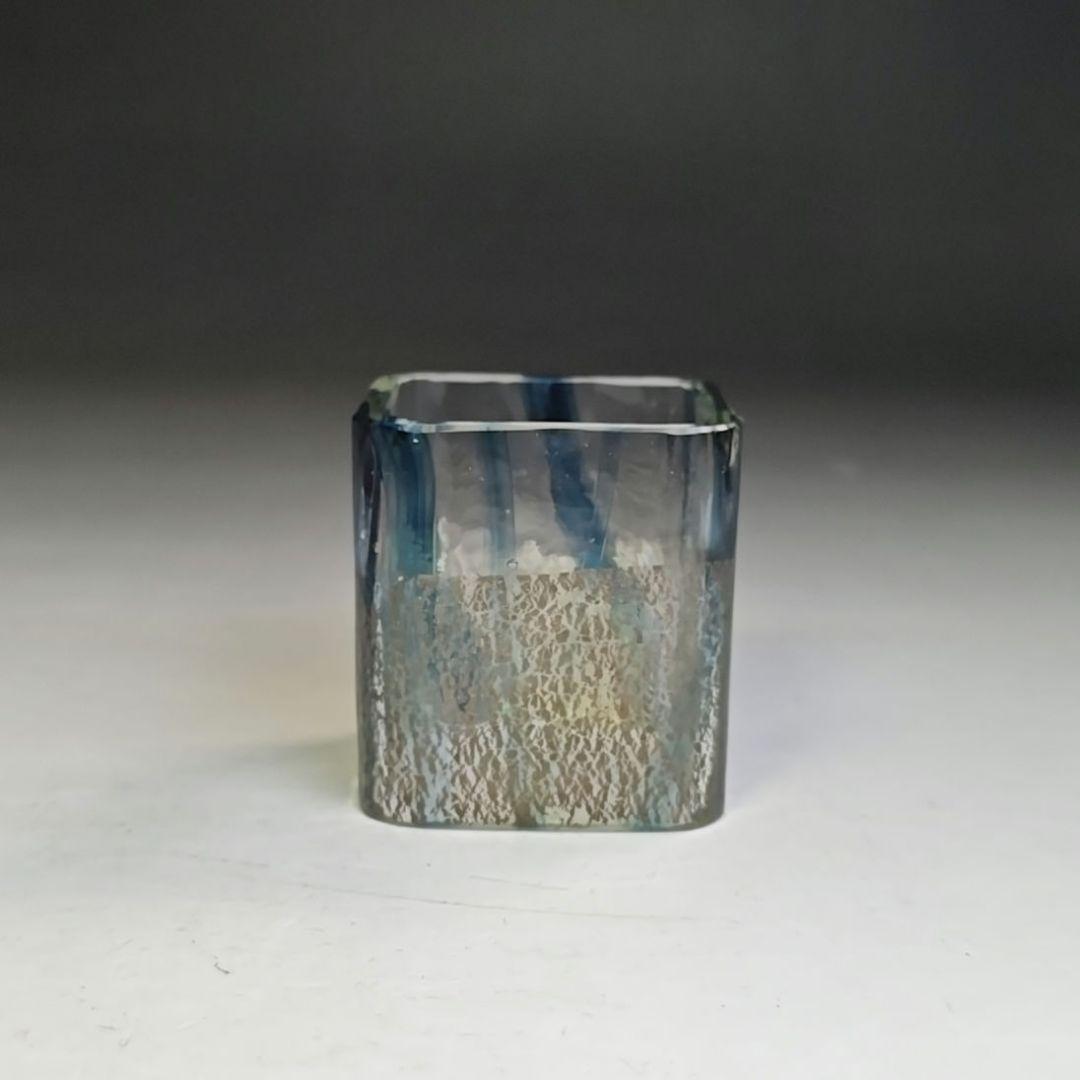 イ866 蓋置『水崎長寿作』『義山　ガラス硝子　蓋置　共箱』茶道具