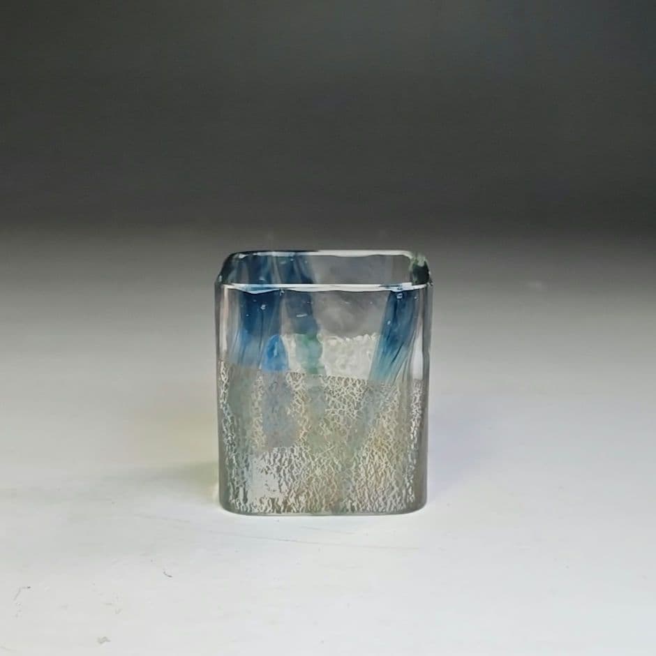 イ866 蓋置『水崎長寿作』『義山　ガラス硝子　蓋置　共箱』茶道具