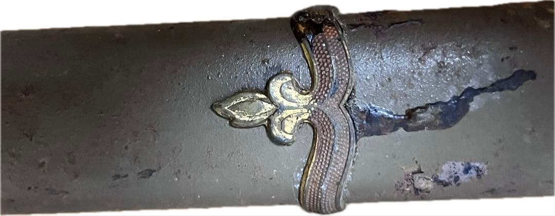 パ*リ様 【当時物】旧日本軍 軍刀 鞘 外装 桜意匠入 指揮刀サイズ 約72cm