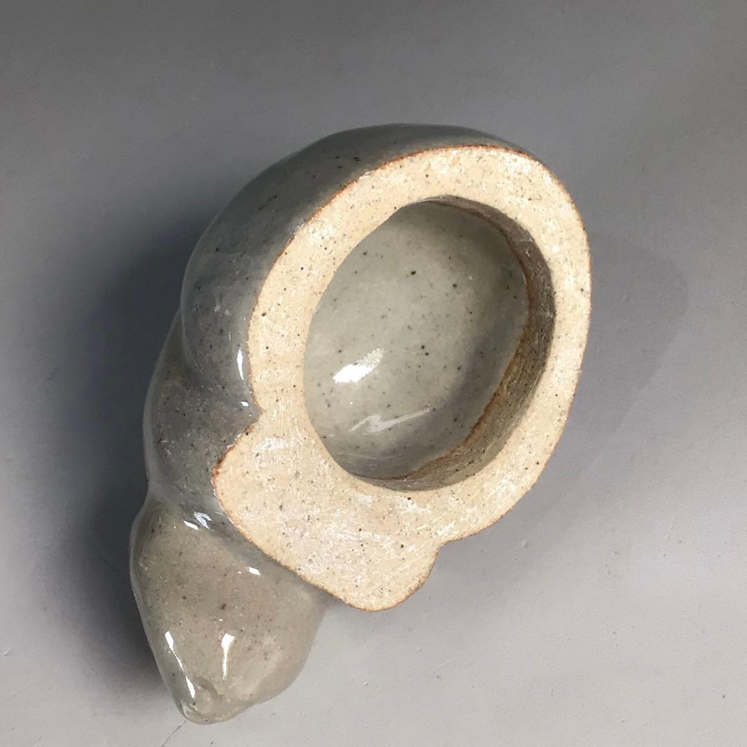 Ｎ２５１　香合　『膳所焼』『陽炎園造』『久田宗也　尋牛斎　箱書』『兎香合』　共箱